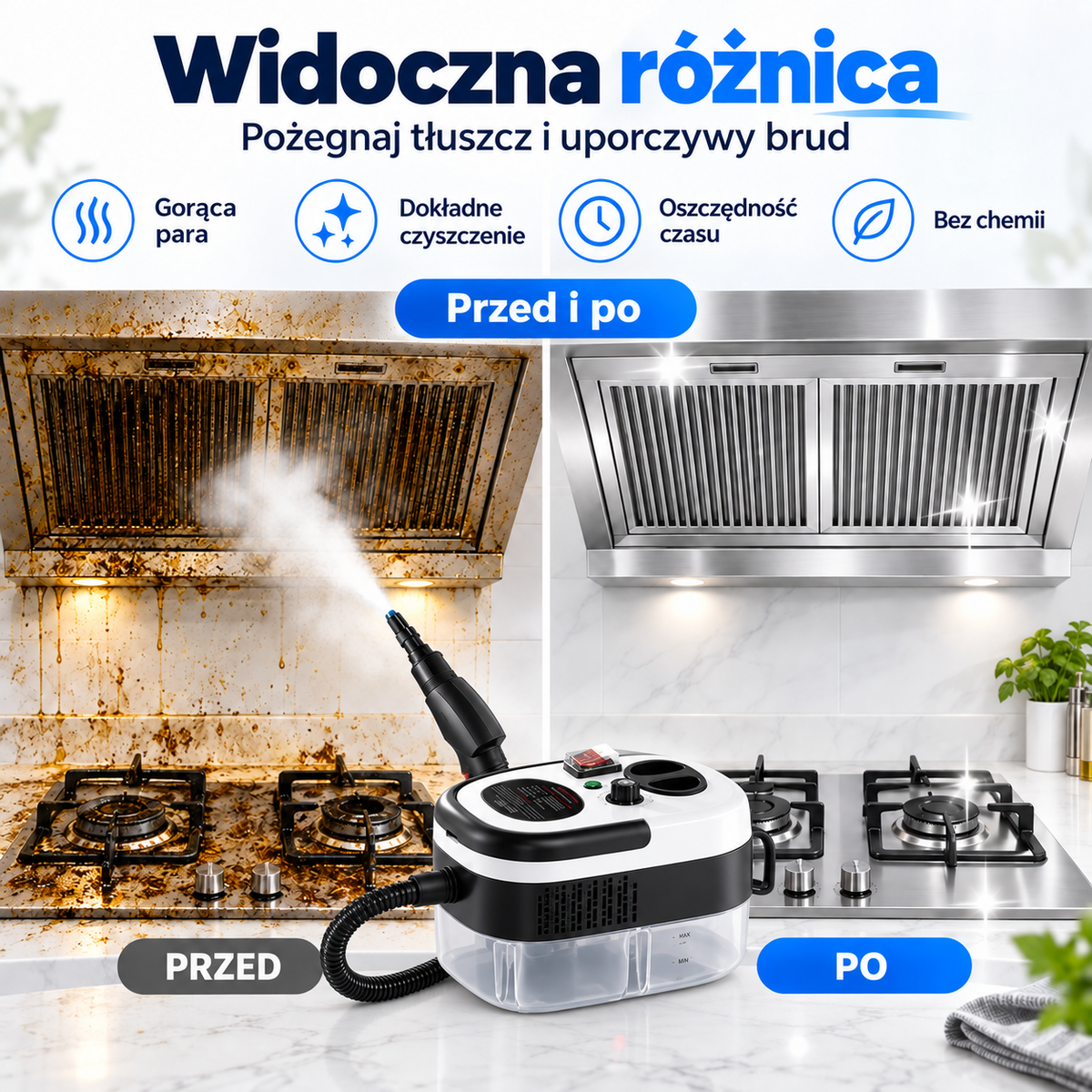 Zelena SteamClean™ – Parownica Ciśnieniowa