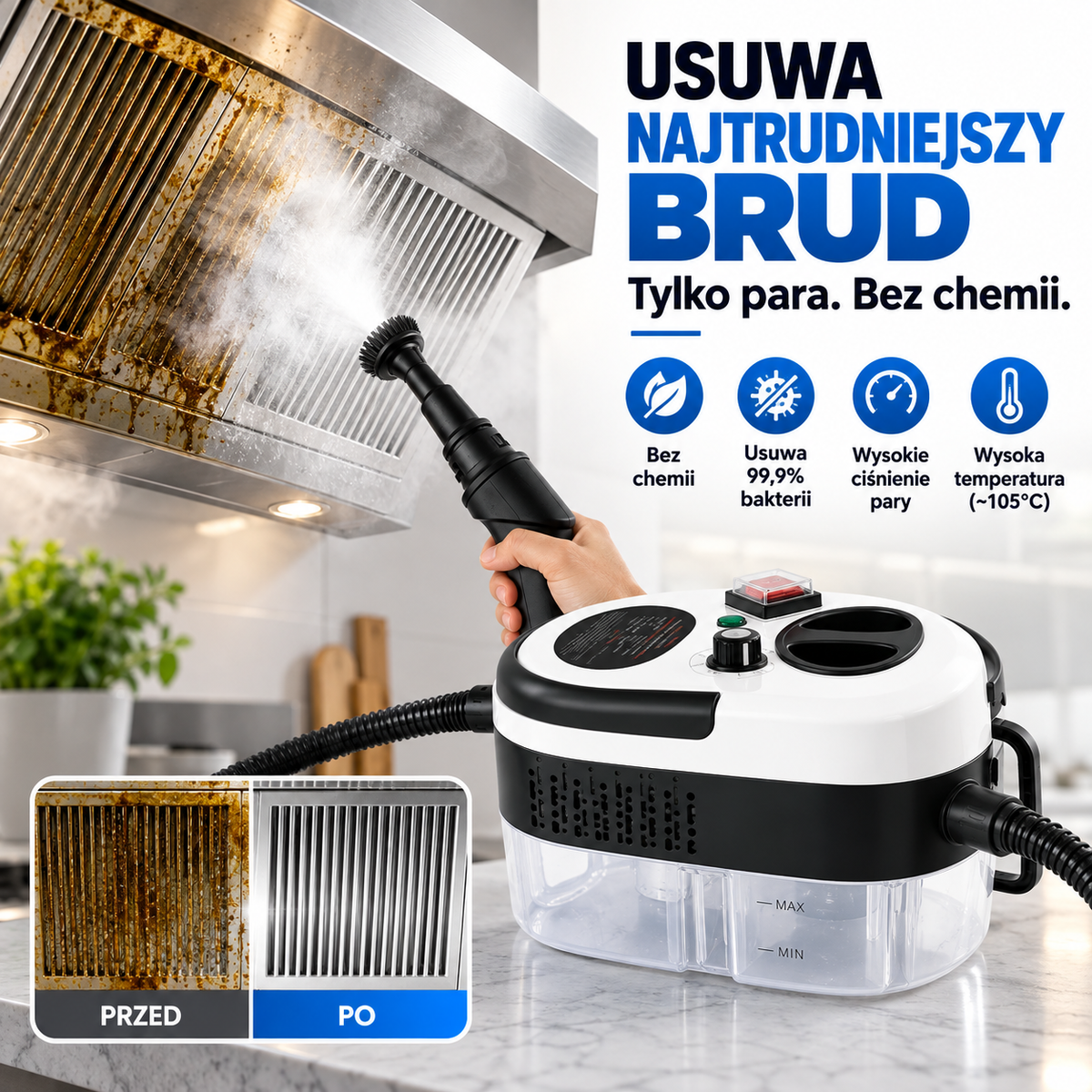 Zelena SteamClean™ – Parownica Ciśnieniowa