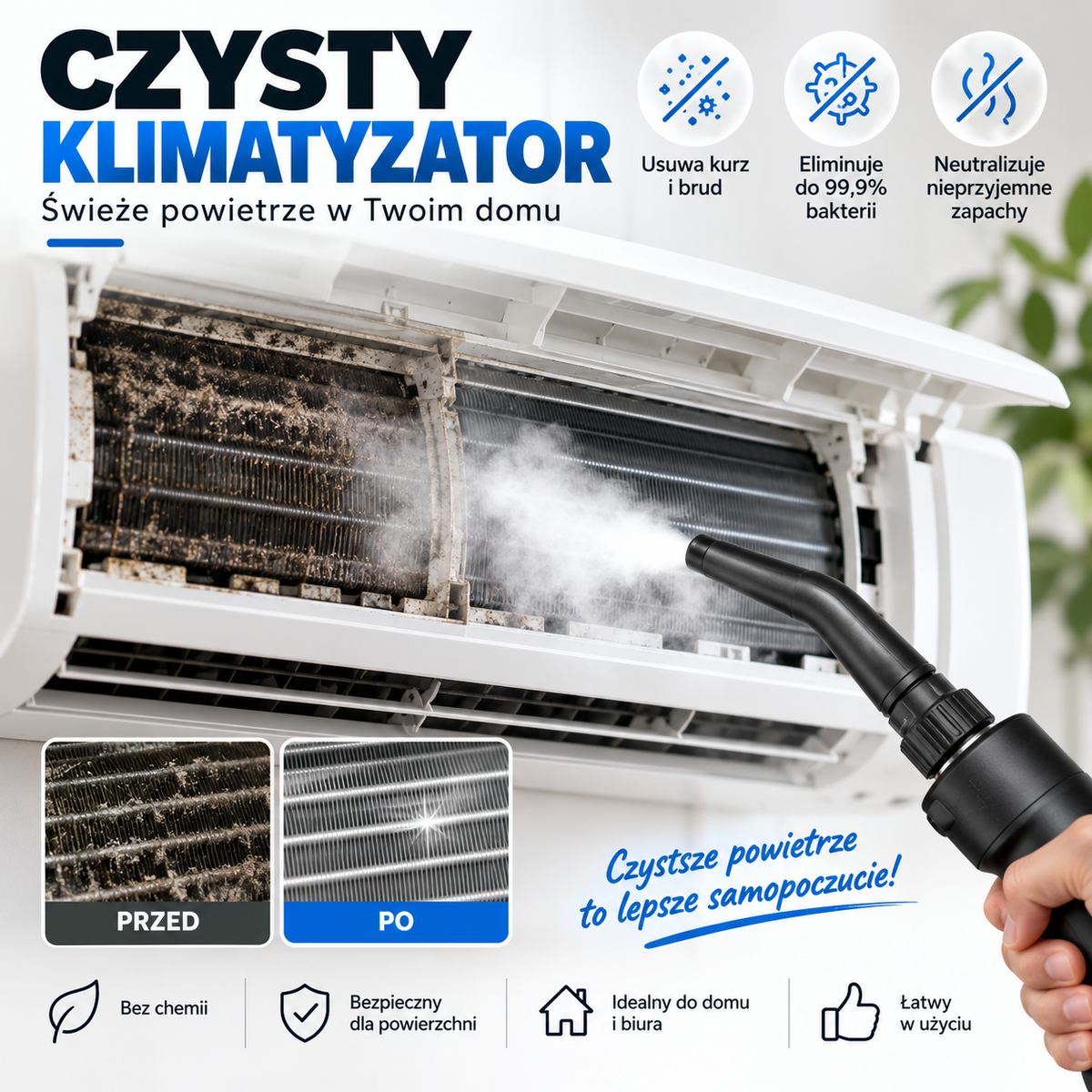 Zelena SteamClean™ – Parownica Ciśnieniowa