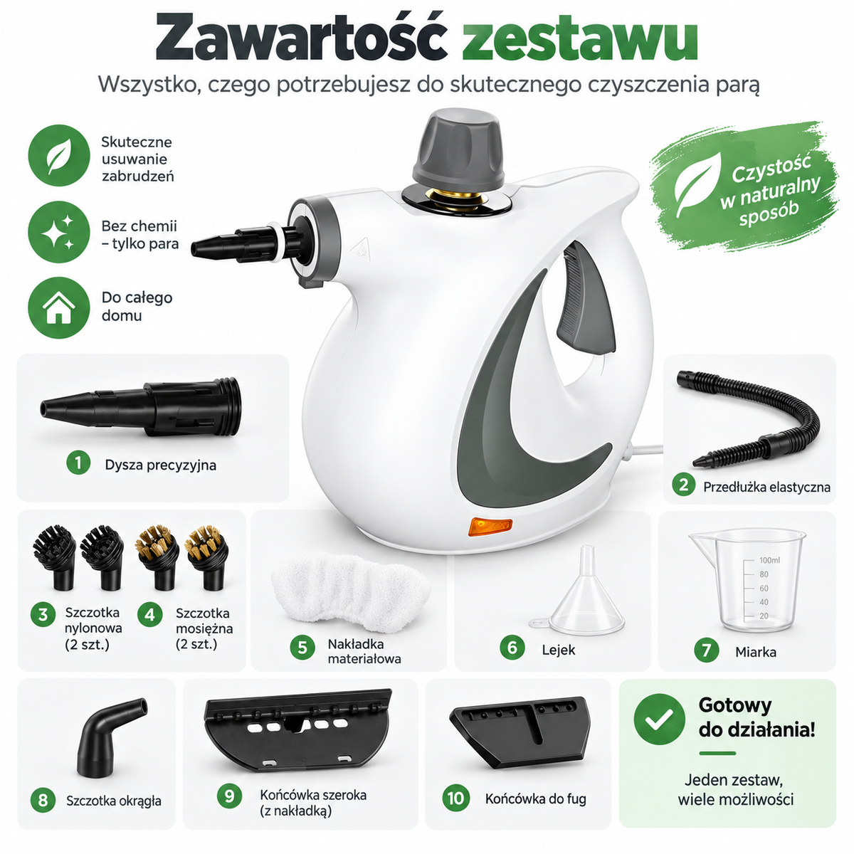 Zelena SteamGo™ – Ręczna Myjka Parowa