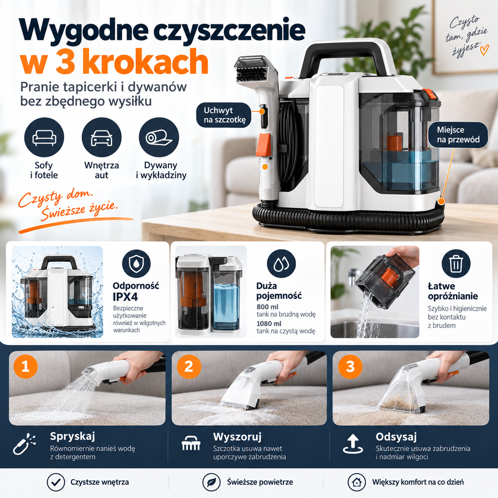 Odkurzacz piorący AquaWash 750 W
