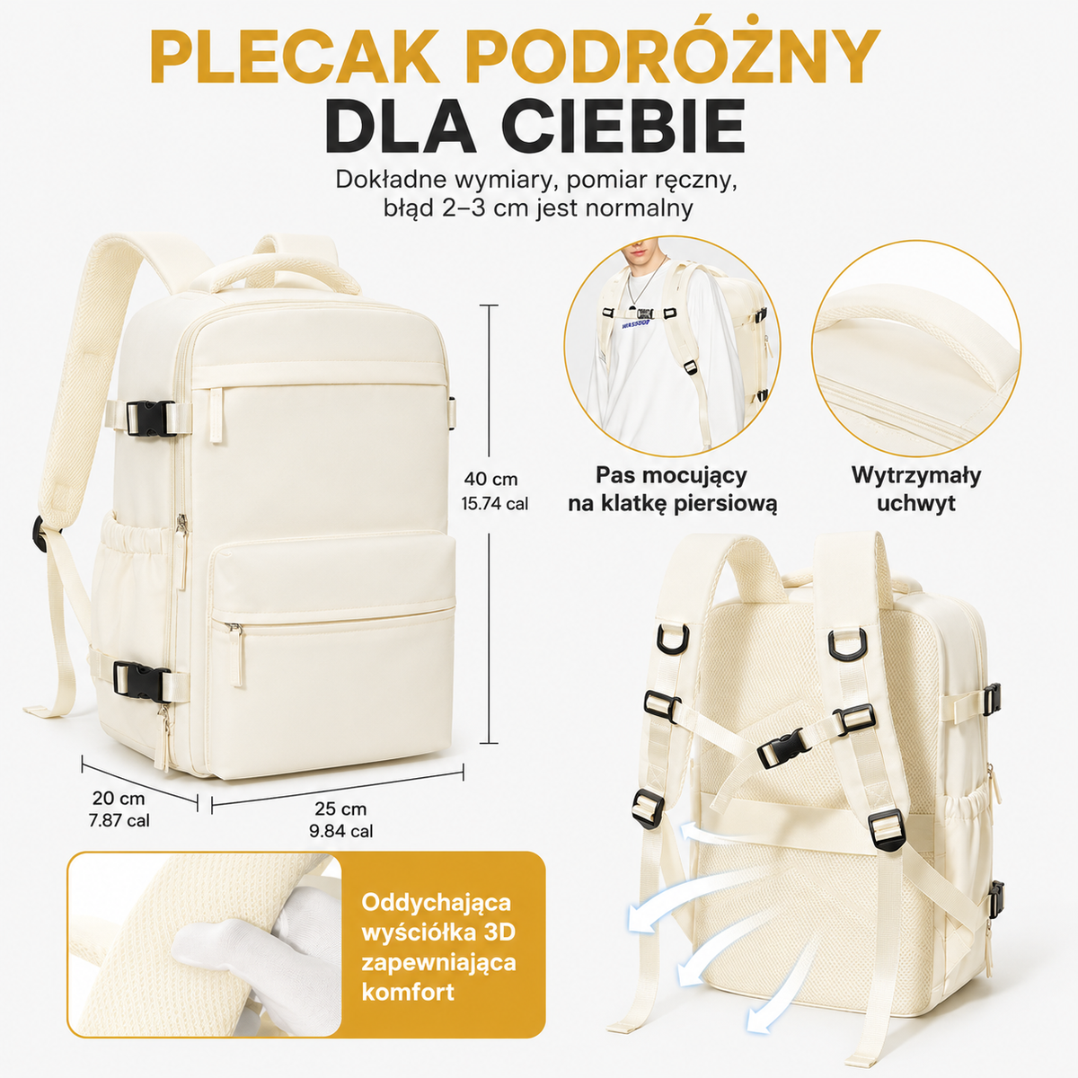Próżniowy plecak podróżniczy Zelena