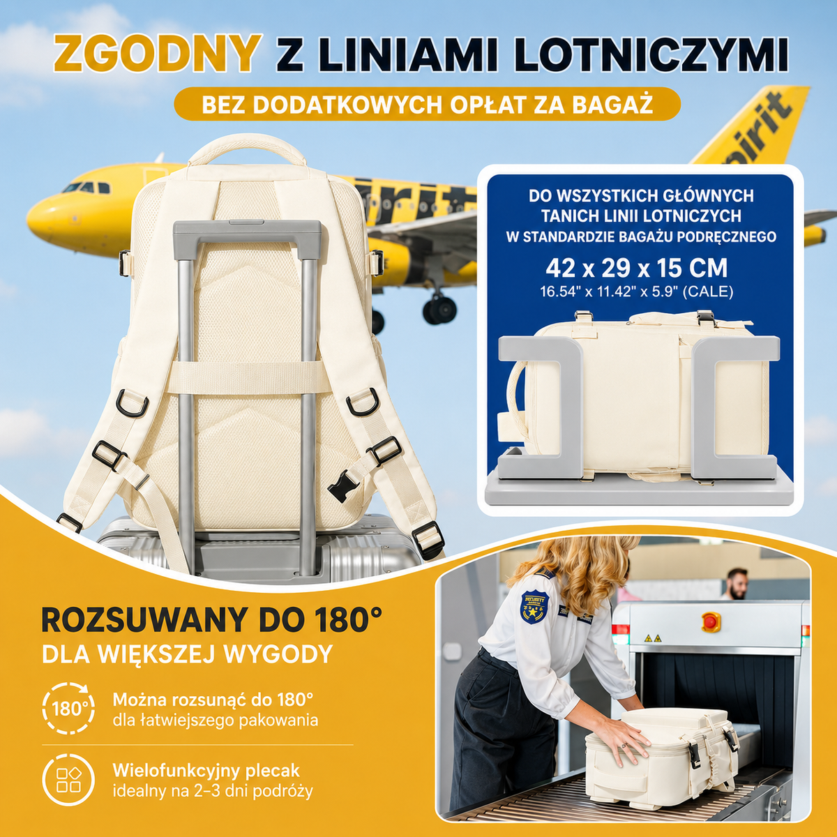 Próżniowy plecak podróżniczy Zelena