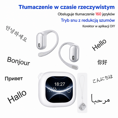 Zelena F38 - Inteligentne Słuchawki z Tłumaczem AI i Ekranem LCD