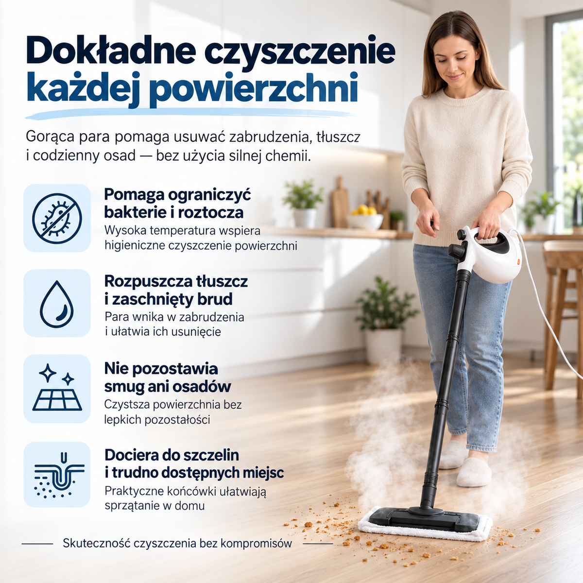 Zelena SteamGo™ – Ręczna Myjka Parowa