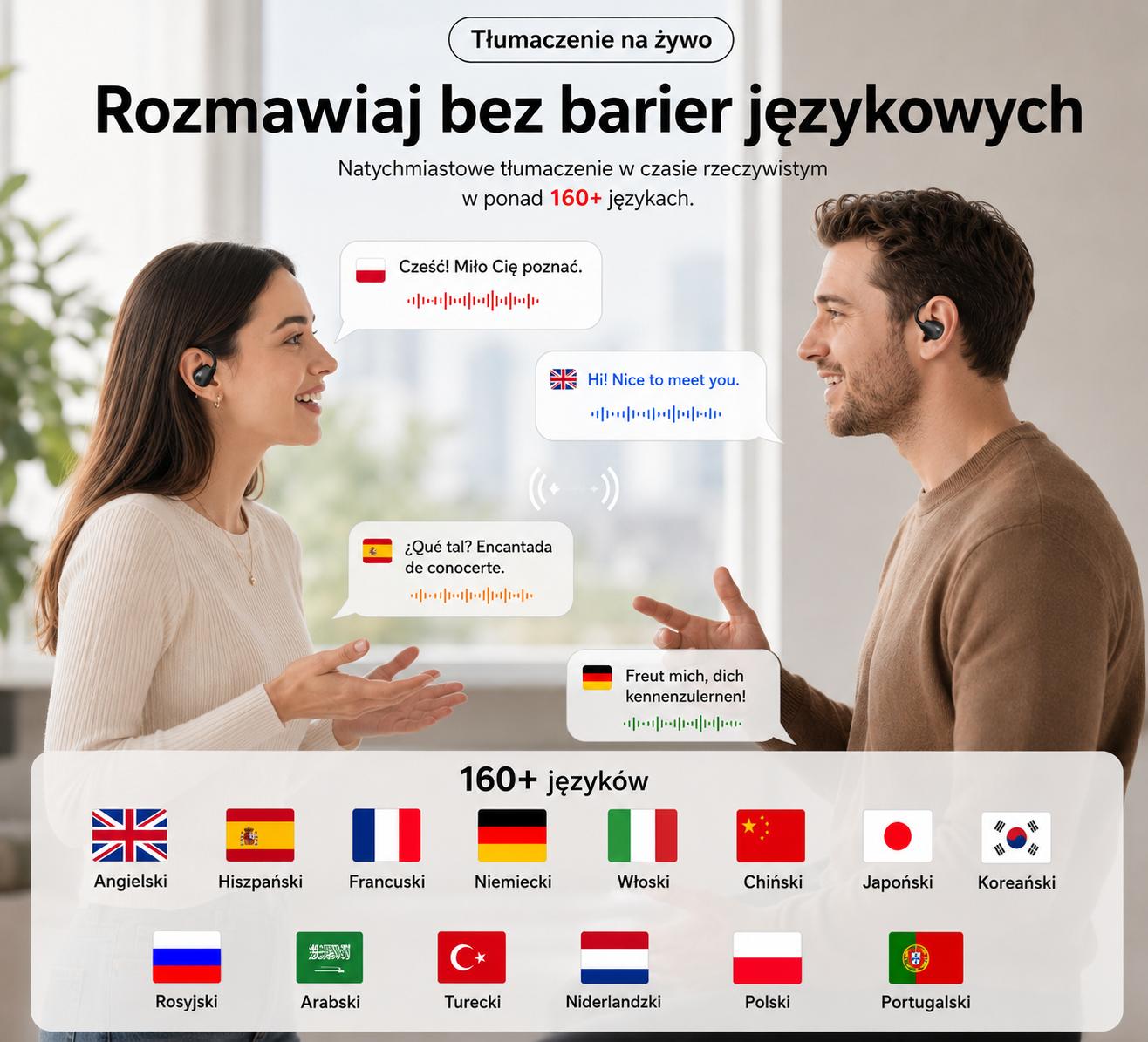 LinPods PRO – Inteligentne Słuchawki z Tłumaczem AI i Ekranem LCD