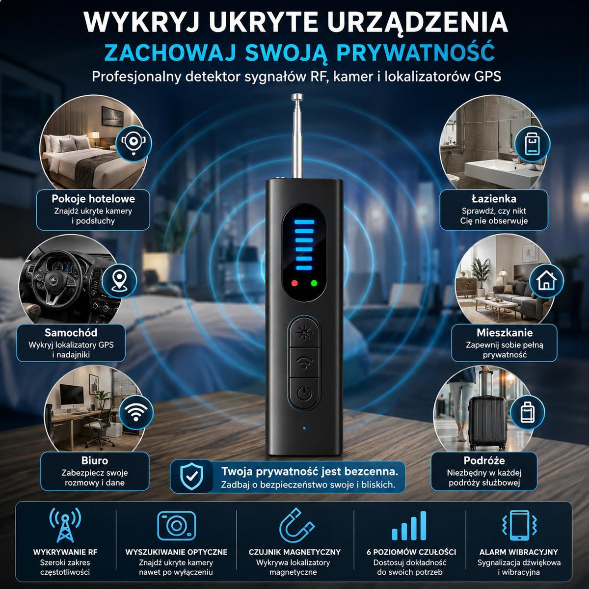 Echo Detektor Urządzenie antyszpiegowskie
