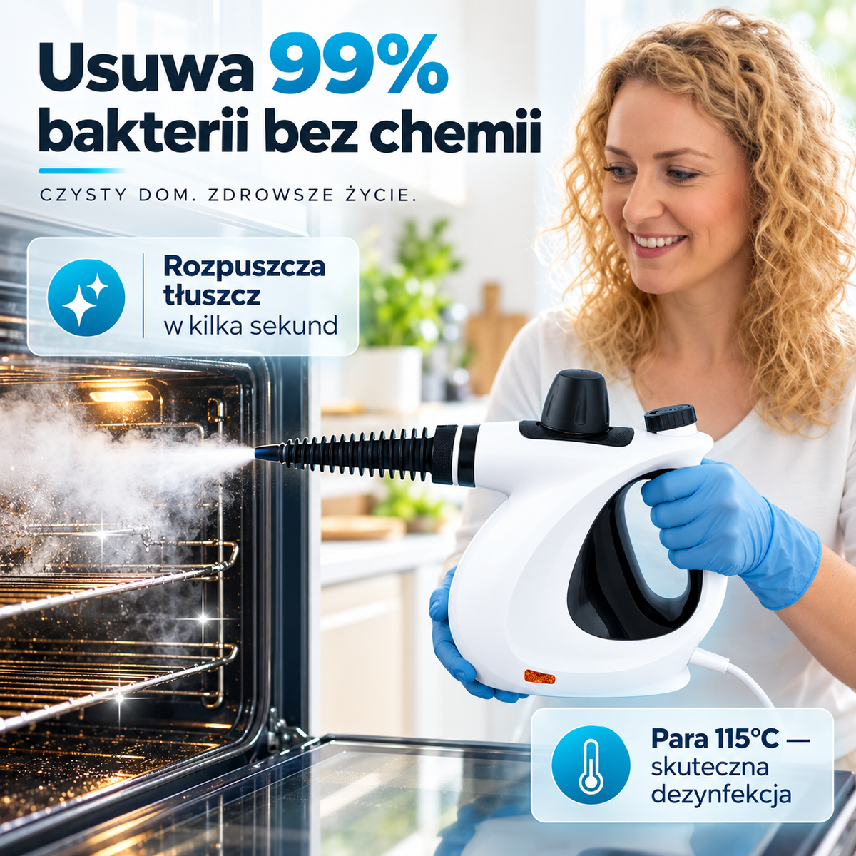 Zelena SteamGo™ – Ręczna Myjka Parowa