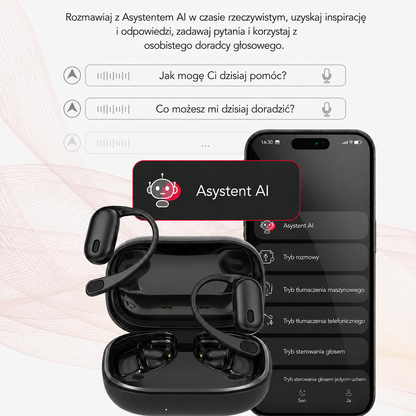 Zelena F38 - Inteligentne Słuchawki z Tłumaczem AI i Ekranem LCD