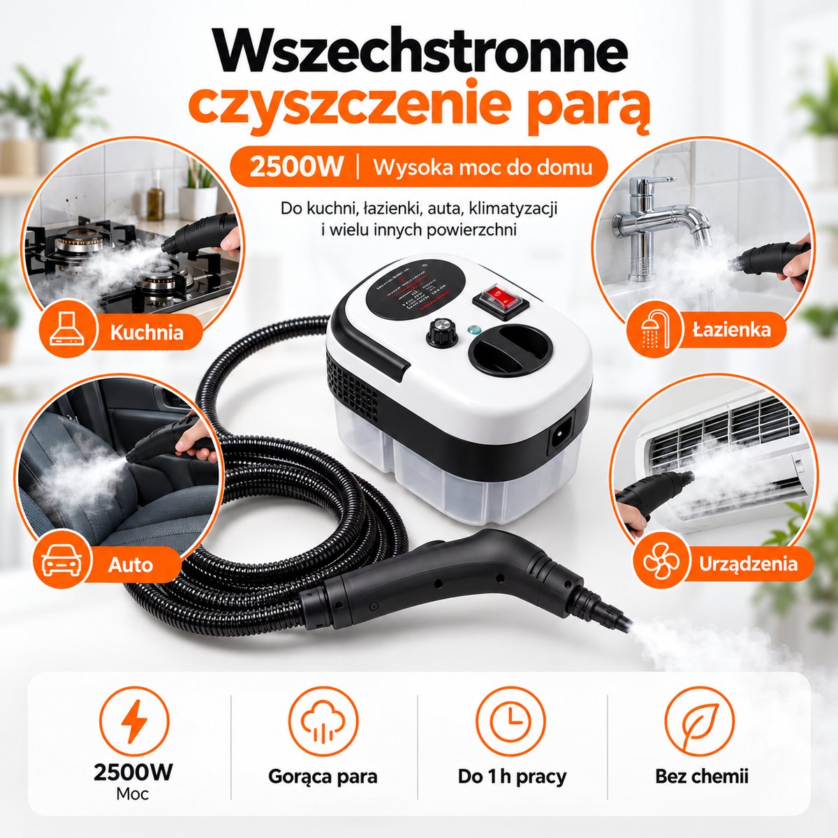 Zelena SteamClean™ – Parownica Ciśnieniowa